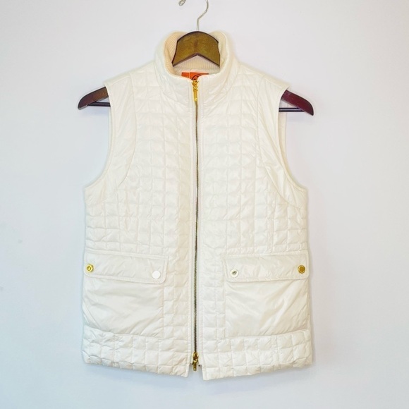 ❤️ TORY BURCH Tricia White puffer Vest Size XS M24 - Picture 1 of 11